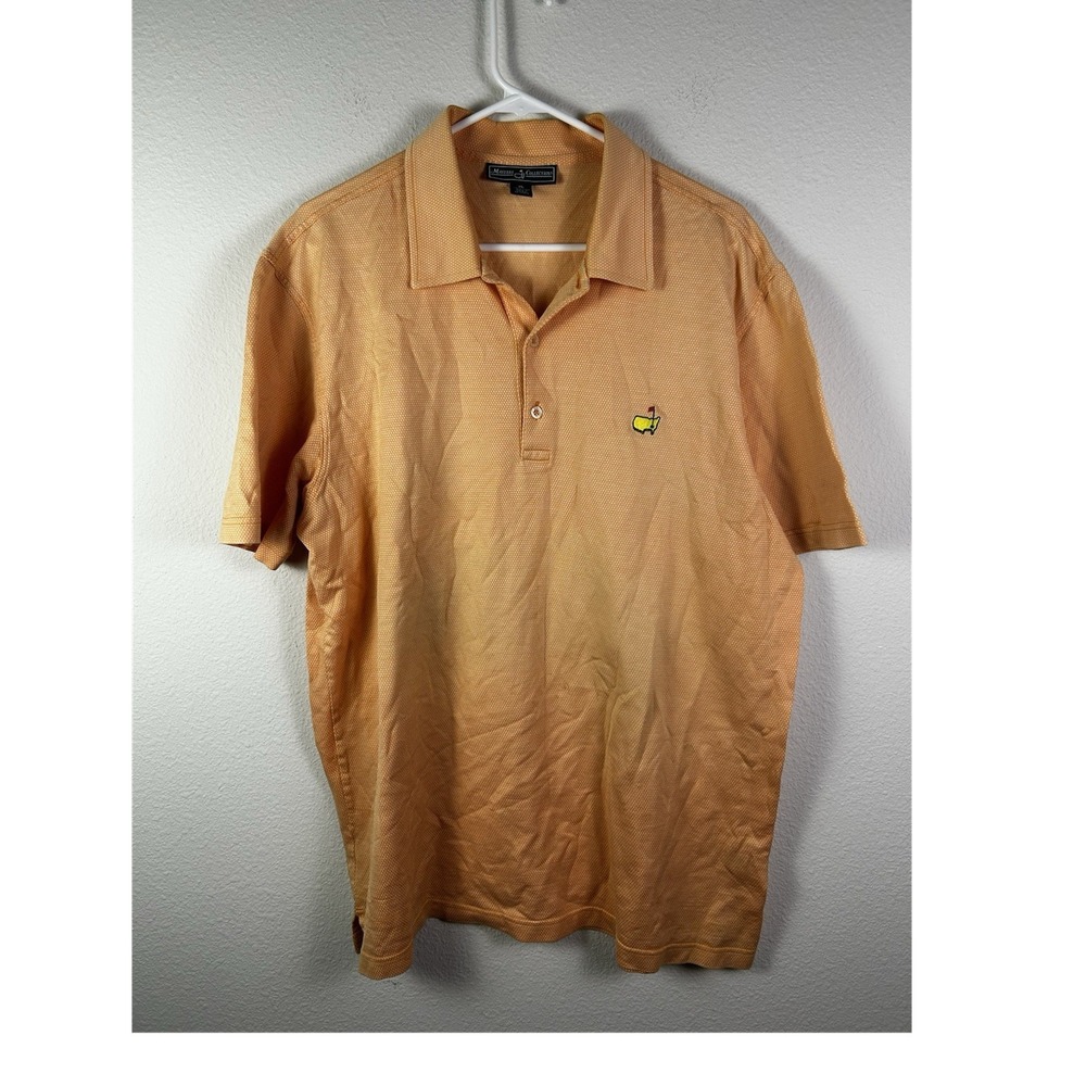 Masters‎ Collection Men's XL Pima Cotton Geometric Golf Polo Masters Logo Orange
